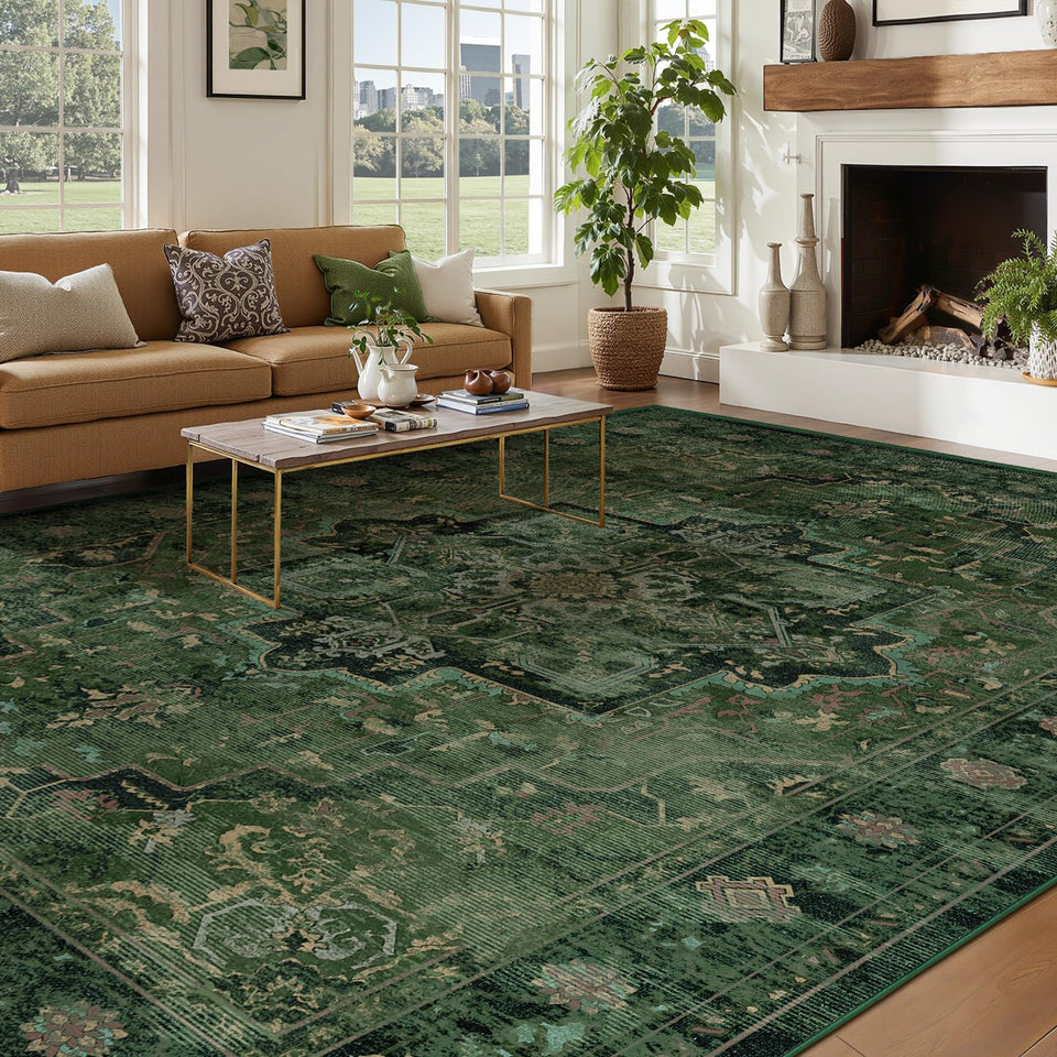 Jainmy rug shows a medallion pattern, elevating living room style.
