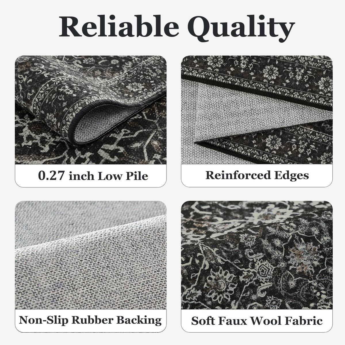 Jainmy washable rug design allows quick cleaning after everyday messes.