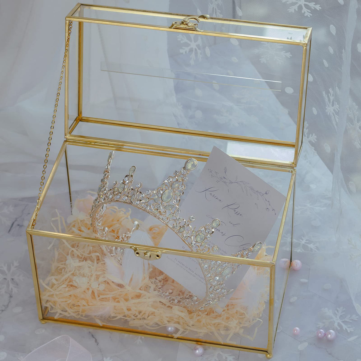 Jajamy clear tempered glass showcases cards beautifully and dust protection