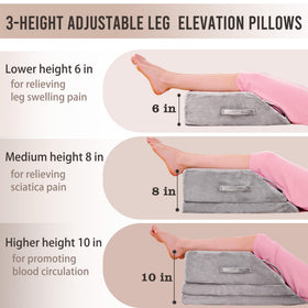 jakoola wedge pillow showing 3-height adjustment for personalized comfort
