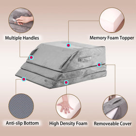 jakoola wedge pillow with three handles aids easy position changes