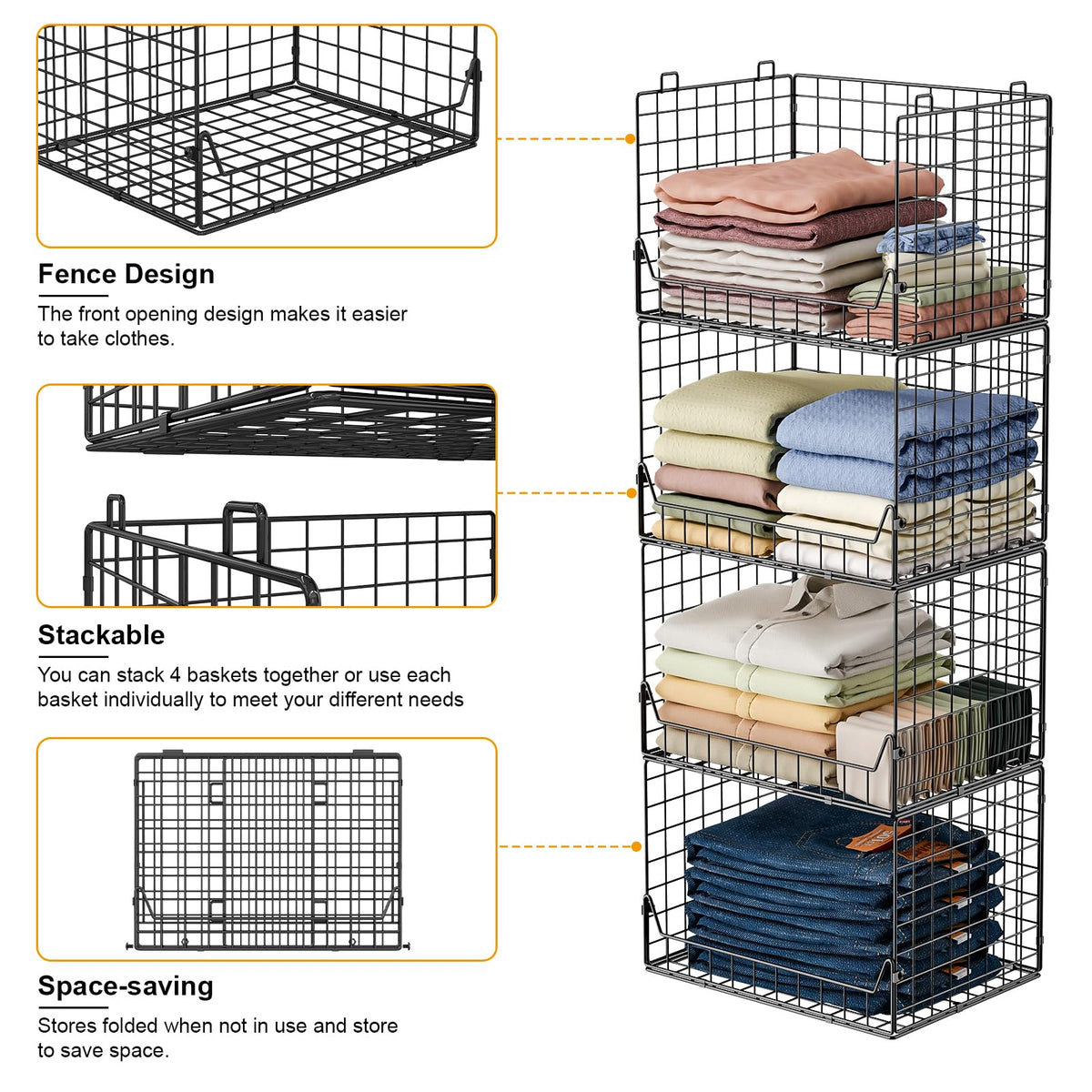 Foldable storage bins by Jakyitvi expand capacity and accessibility.