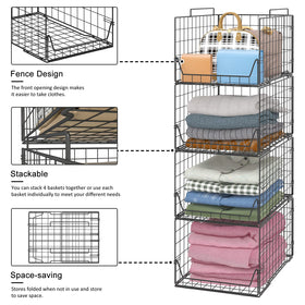 Jakyitvi sturdy metal baskets in a closet for durable, long-lasting organization.