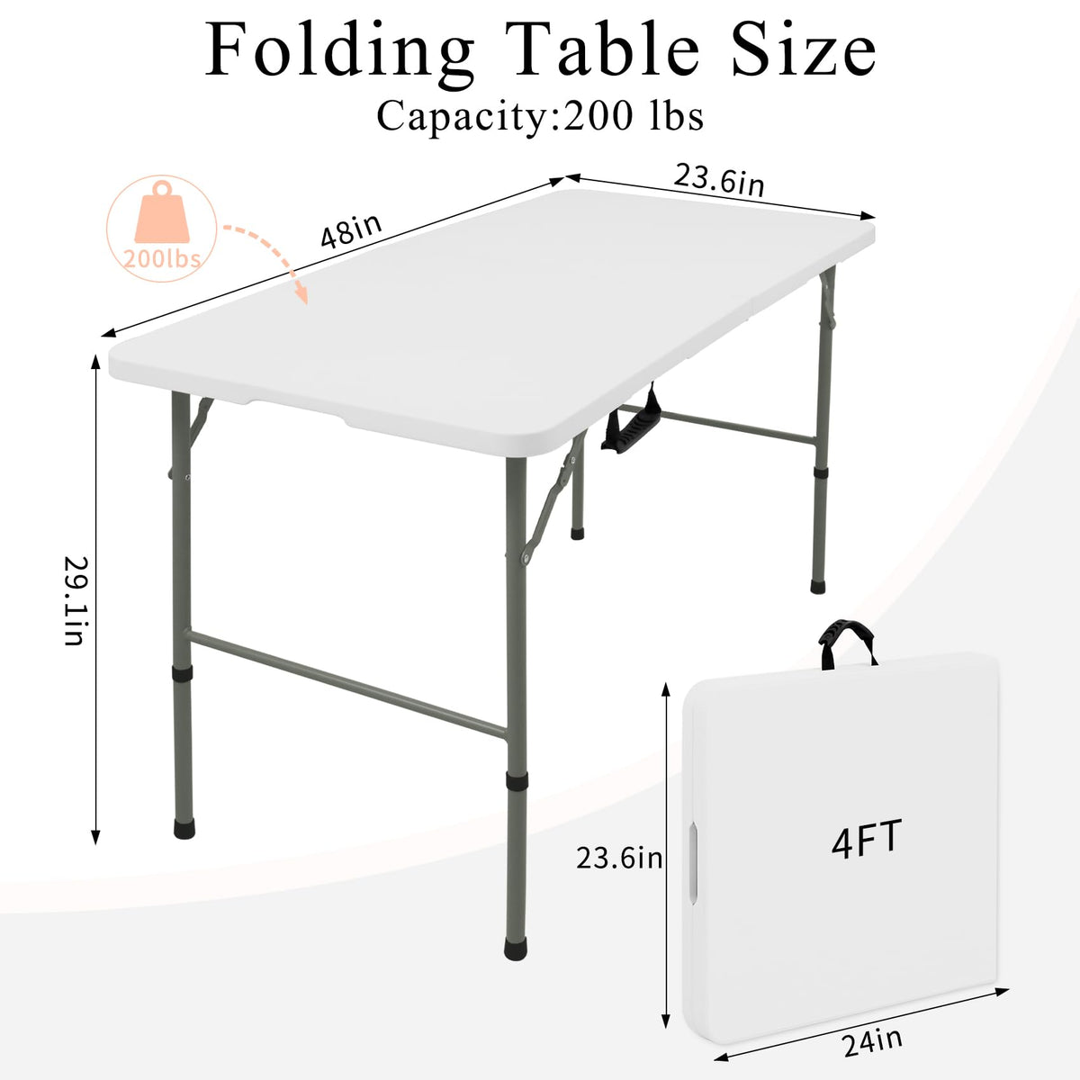 JALANCY folding table carrying handle enables easy transport
