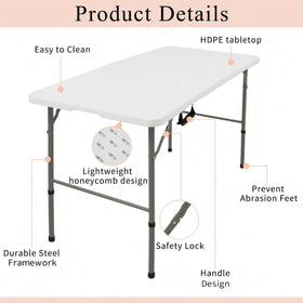 JALANCY folding table legs extended show stable frame during use