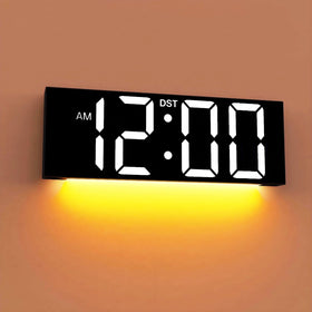 JALL 12-inch wall clock front view with large LED digits for easy legibility