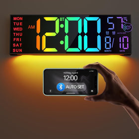 JALL 16.2-inch clock front view with clear digits for easy reading