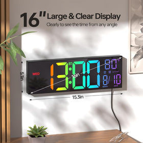 JALL 16.2-inch clock side view showing wide visibility