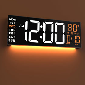 JALL 16-inch digital wall clock display for clear viewing from any angle.