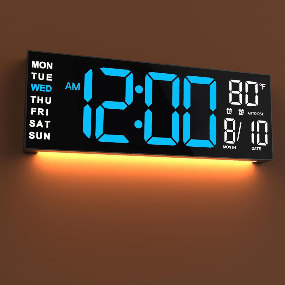 JALL 16-inch digital wall clock display clearly visible from afar