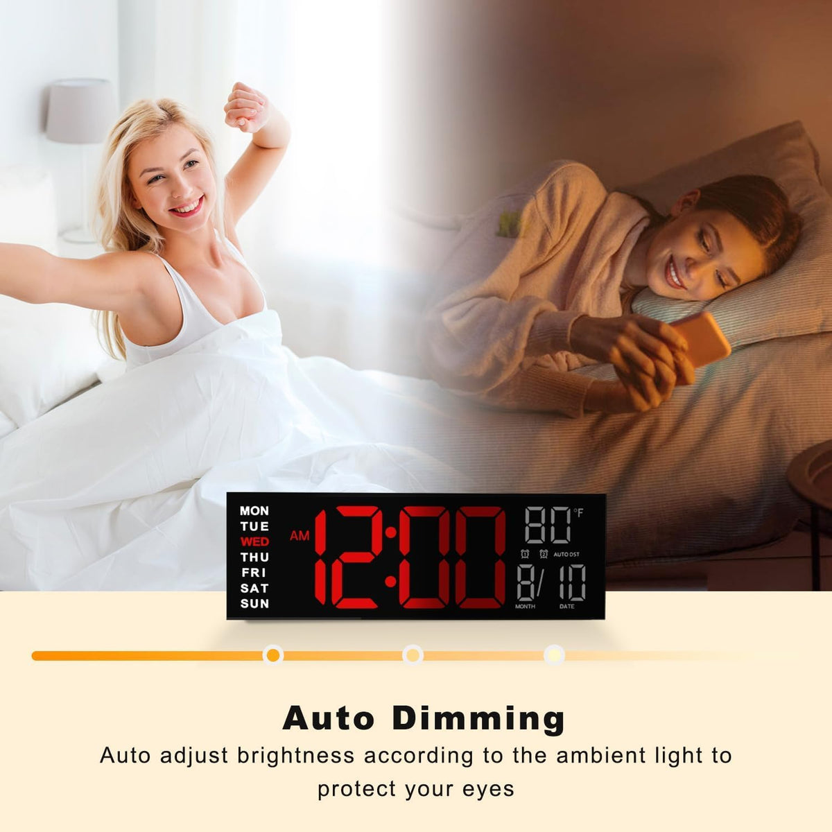 JALL clock includes a long 11.5-foot power cord for easy setup