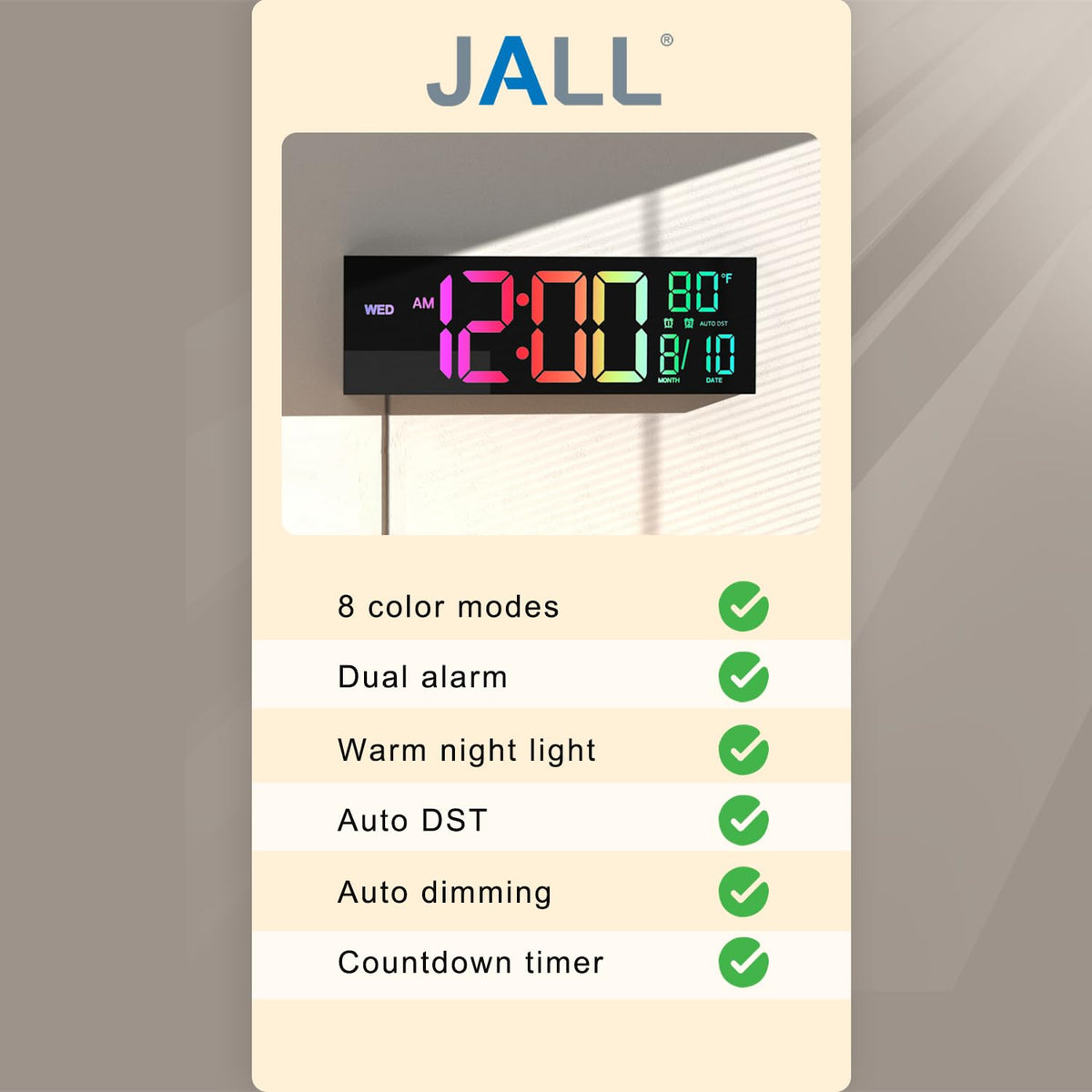 JALL 5V 2A power adapter with 11.5 ft cable