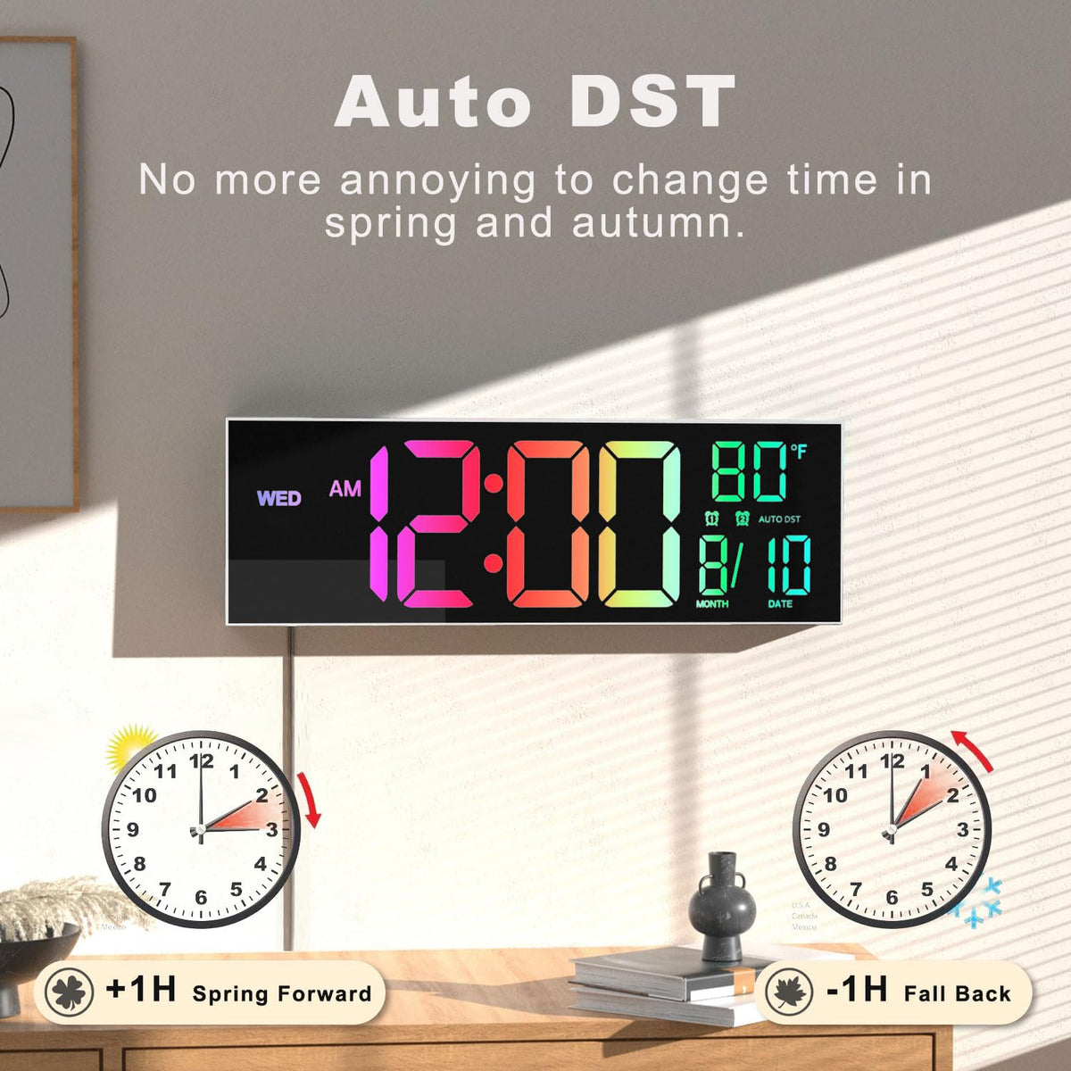 JALL eight RGB color options for ambient lighting