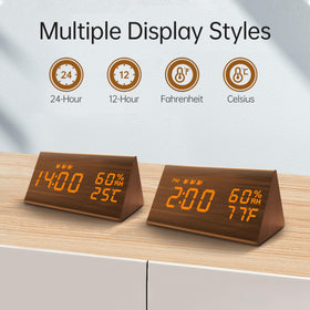 Adjustable brightness for comfortable night viewing on the bedside.