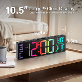 JALL clock night light provides a soft ambient glow for nighttime navigation.