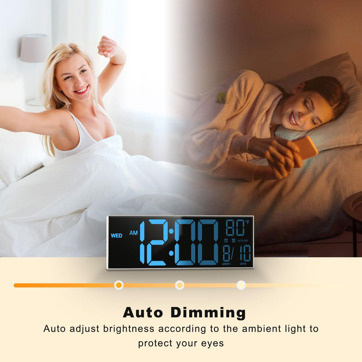 JALL auto DST and brightness adapt for comfortable viewing