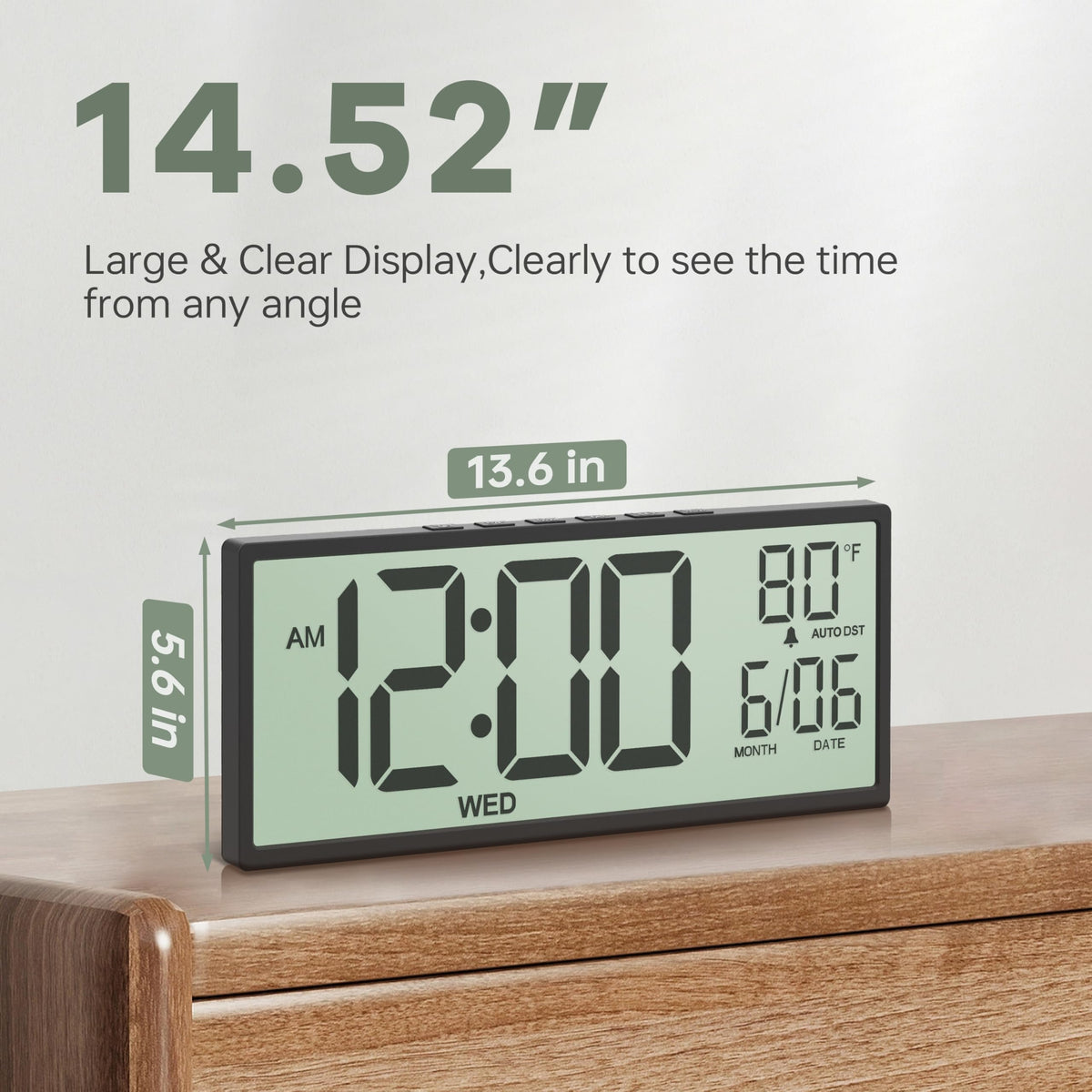JALL battery-operated clock with long battery life for reliable placement.
