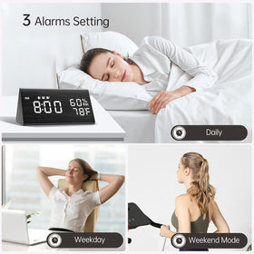 JALL three-alarm clock enables flexible wake times for you and family.