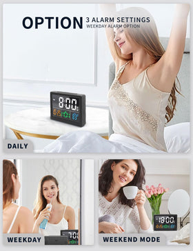 JALL alarm clock USB charging port for convenient device charging