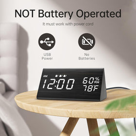 JALL USB-powered clock runs reliably without batteries.