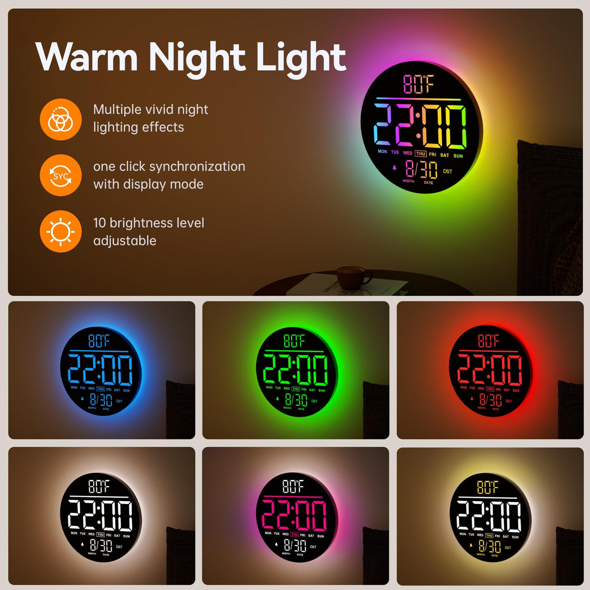 JALL remote control interface for quick, convenient clock adjustments.