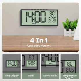 JALL clock can be wall-mounted or placed on a desk.