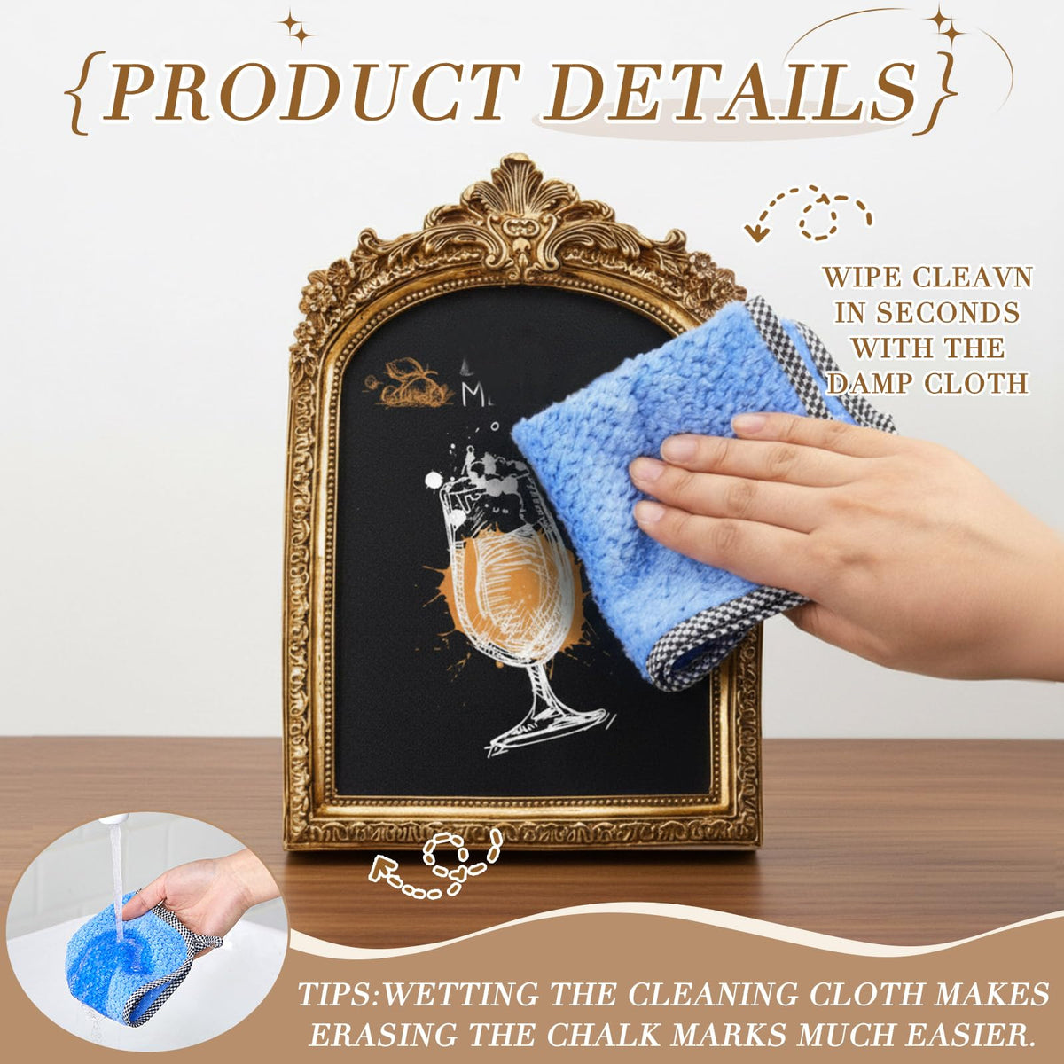 Jaloro blue cleaning cloth included to wipe the surface clean after use.