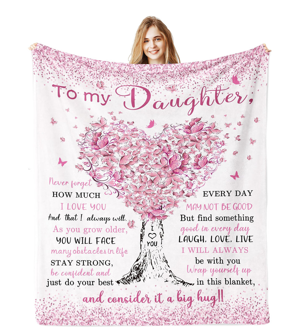Jamfind Daughter Blanket with love tree design provides comforting warmth on chilly evenings