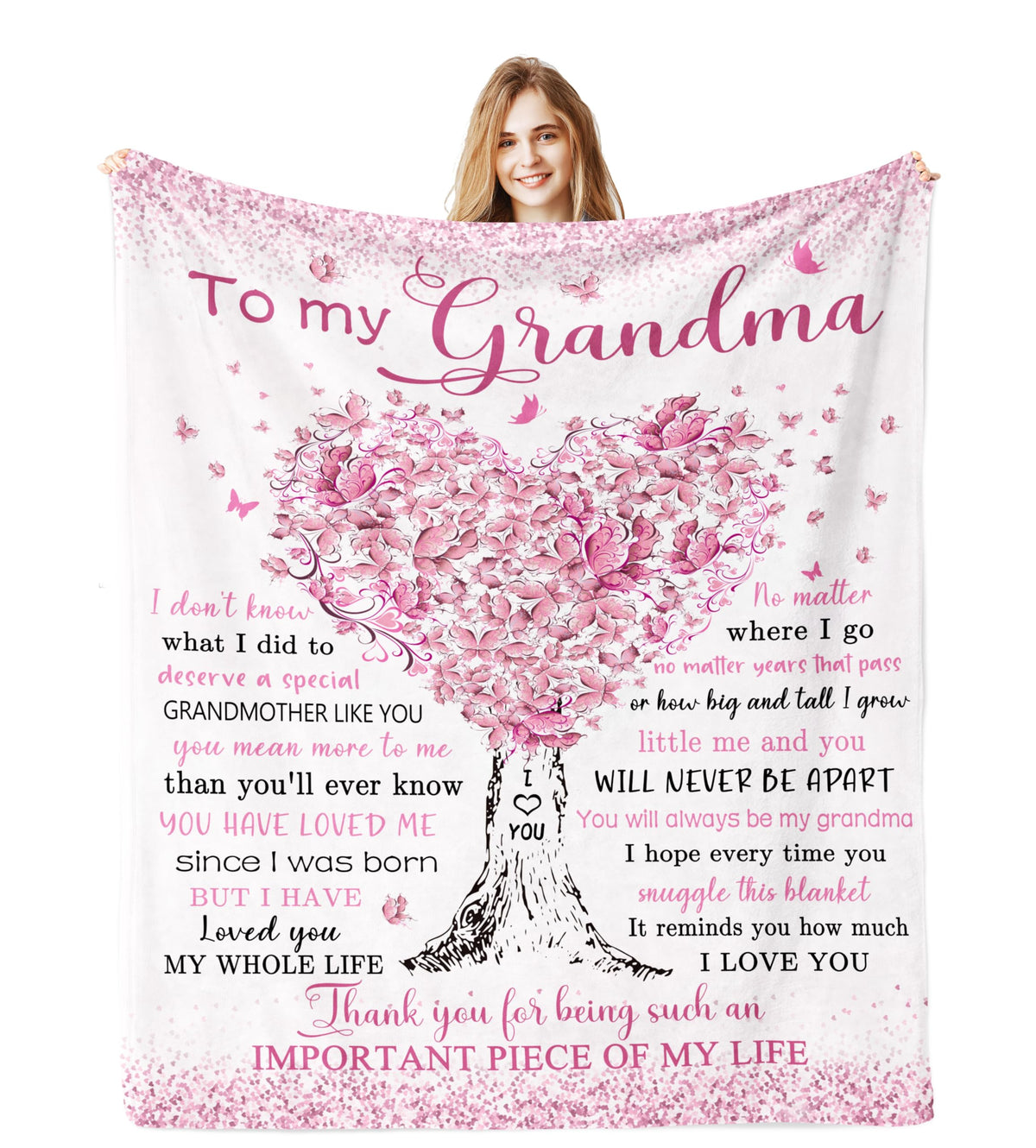 Jamfind grandma gift blanket with heart design, a warm, heartfelt present.