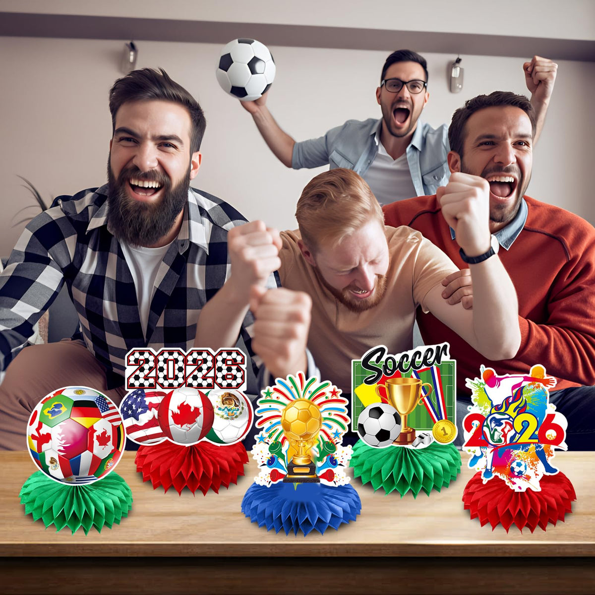 JAmpoL world soccer decor creates festive ambience and easy table styling.