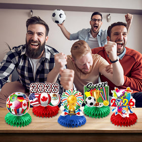 JAmpoL world soccer decor creates festive ambience and easy table styling.