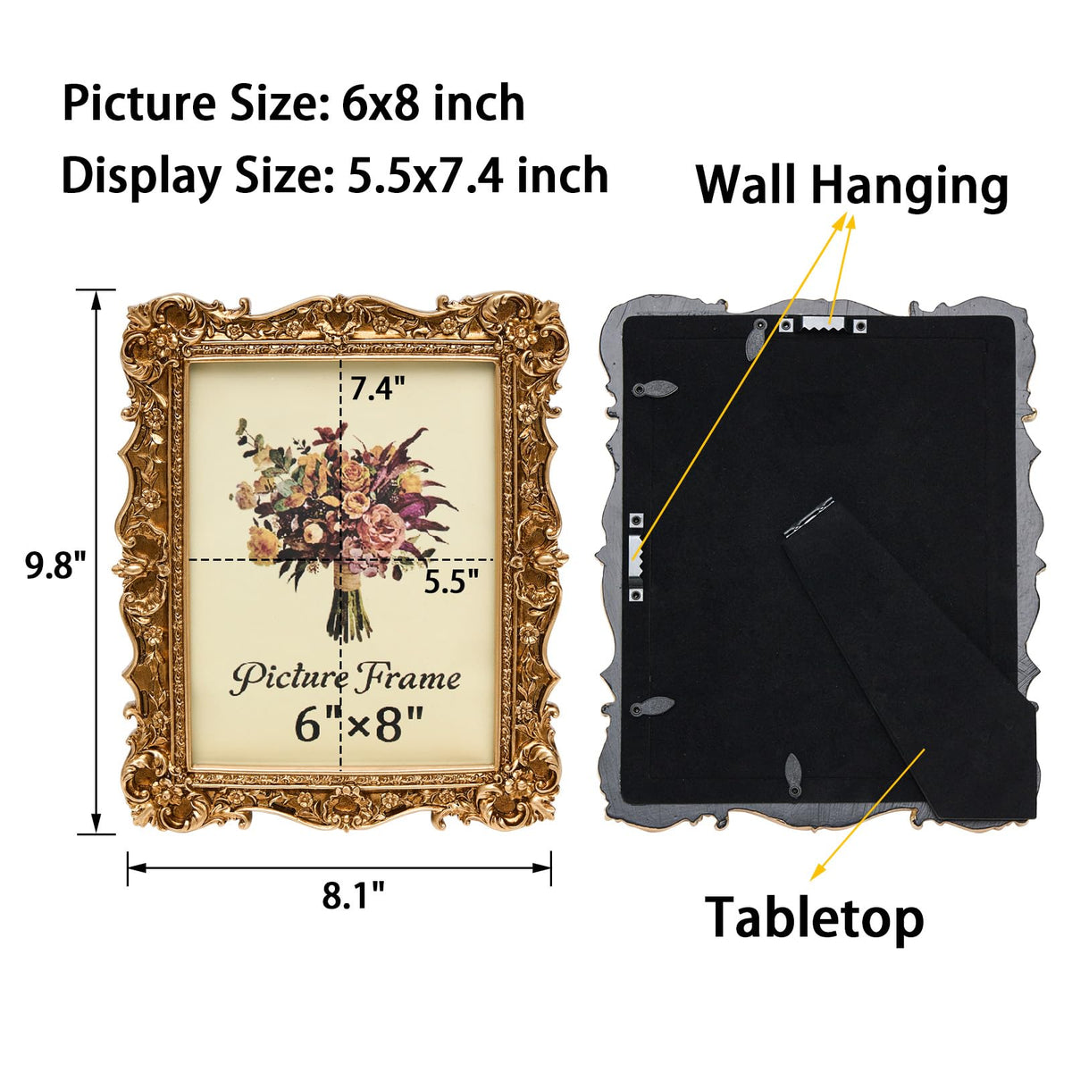 JANDERART baroque-detail gold frame highlights ornate carvings and adds timeless charm.