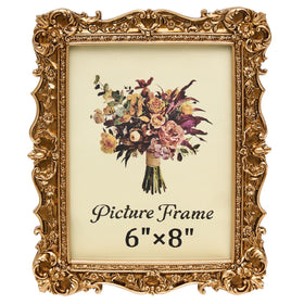JANDERART vintage picture frame with glass front showcases photos in an elegant 6x8 display.