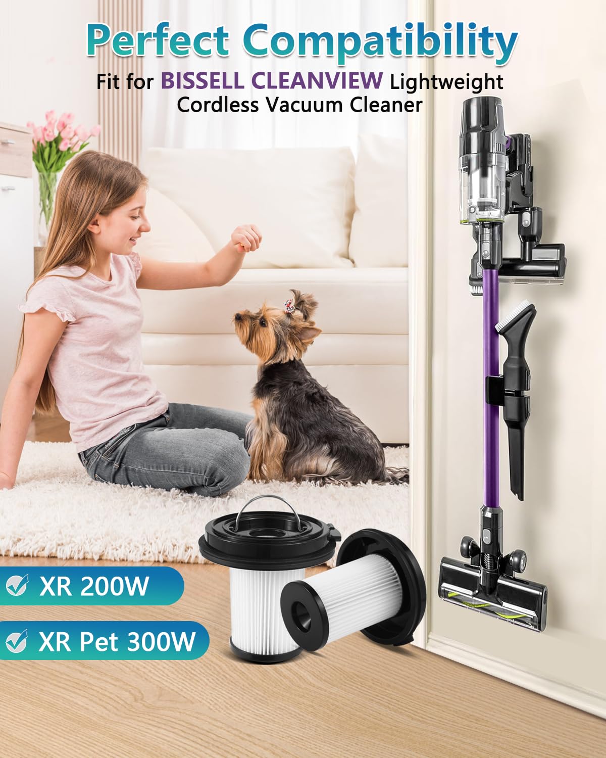 Janedtcyy Cleanview XR pleated filters with brush for easy maintenance