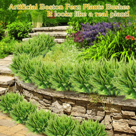 Janinka 40pcs fern pack for versatile decorating on shelves and outdoor spaces.
