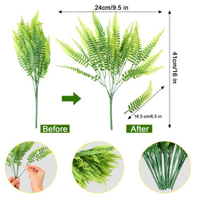 Janinka fern wind and rain resistant stem supports durable outdoor displays.