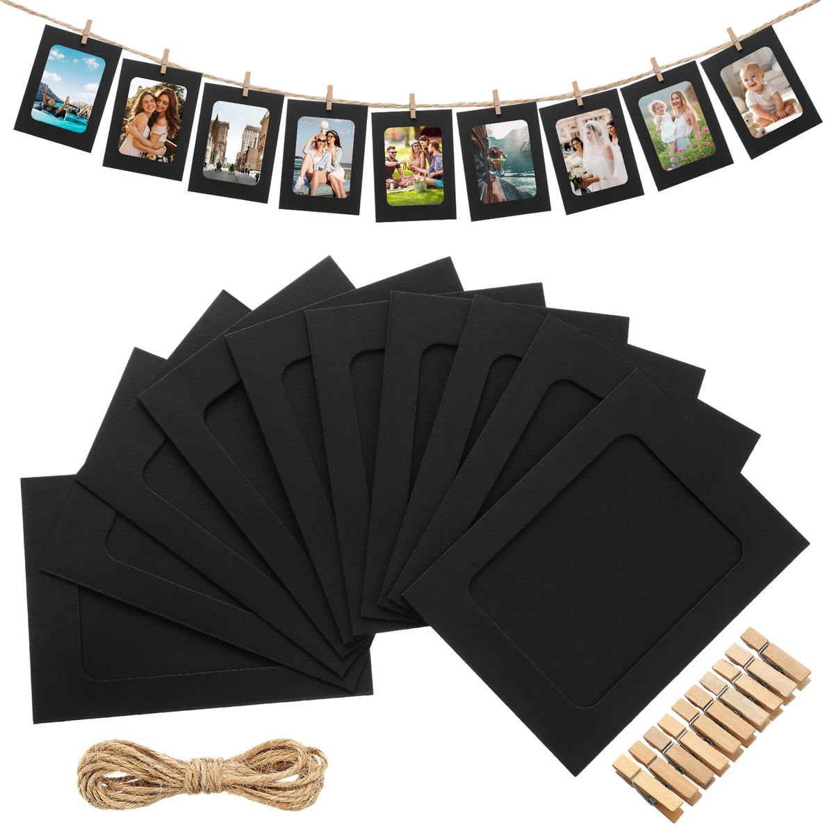 Janlaugh 100-frame kit for 4x6 photos on a stylish wall display.
