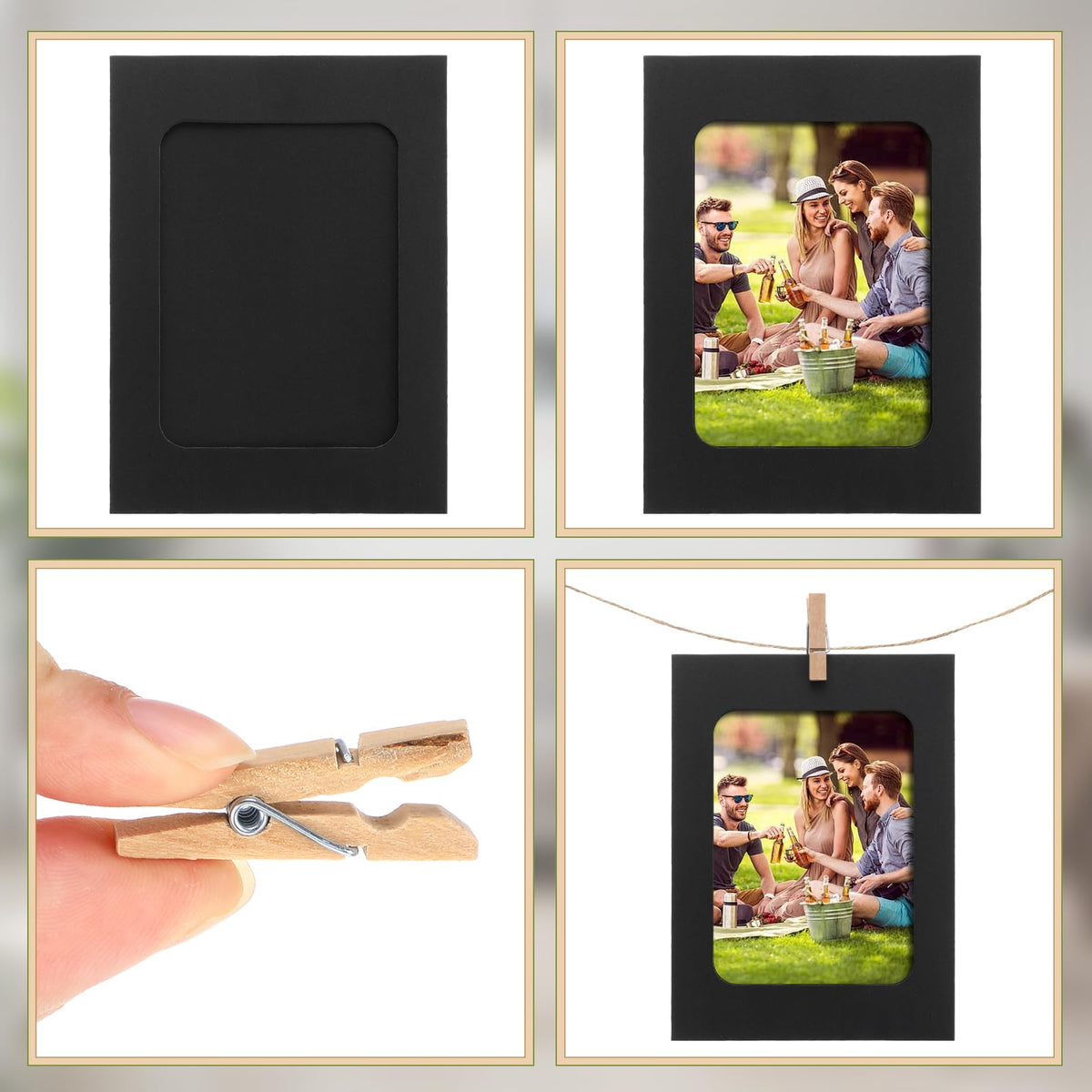 Janlaugh black paper frames invite custom art and memory keepsakes.