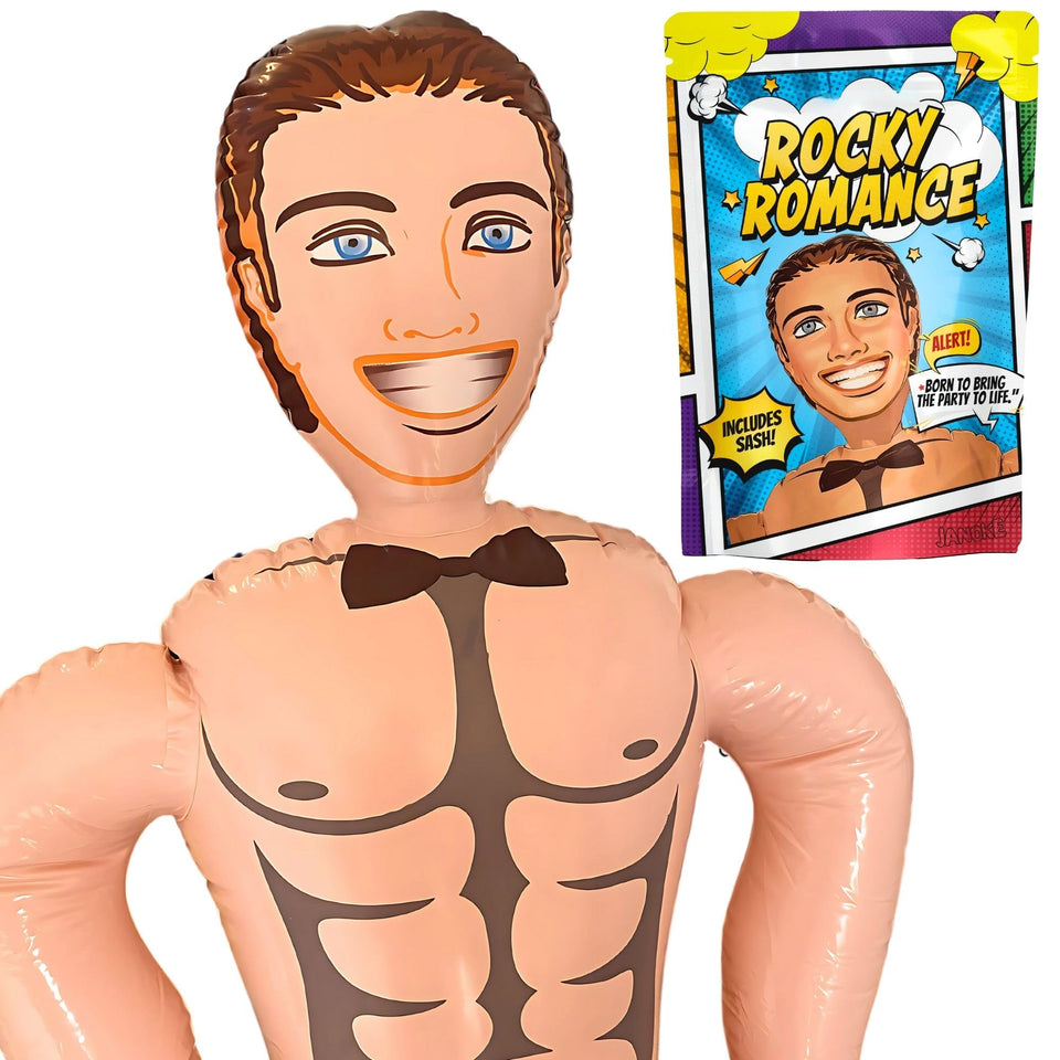 JANOKE inflatable party doll display figure with sash adds playful decor and photo moments.