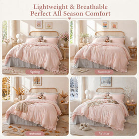 JANZAA lightweight all-season comforter balances warmth and breathability.