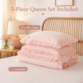 JANZAA pillow shams included create a coordinated queen bedding set.