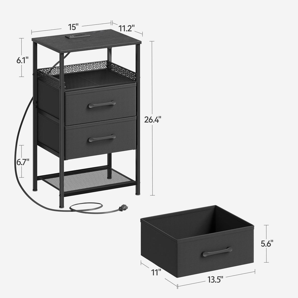 JARHETUN nightstand LED strip adds ambient color and mood lighting.
