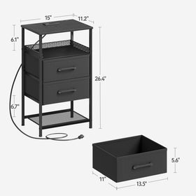 JARHETUN nightstand LED strip adds ambient color and mood lighting.