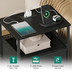 JARHETUN nightstand solid construction offers stable support on any floor.