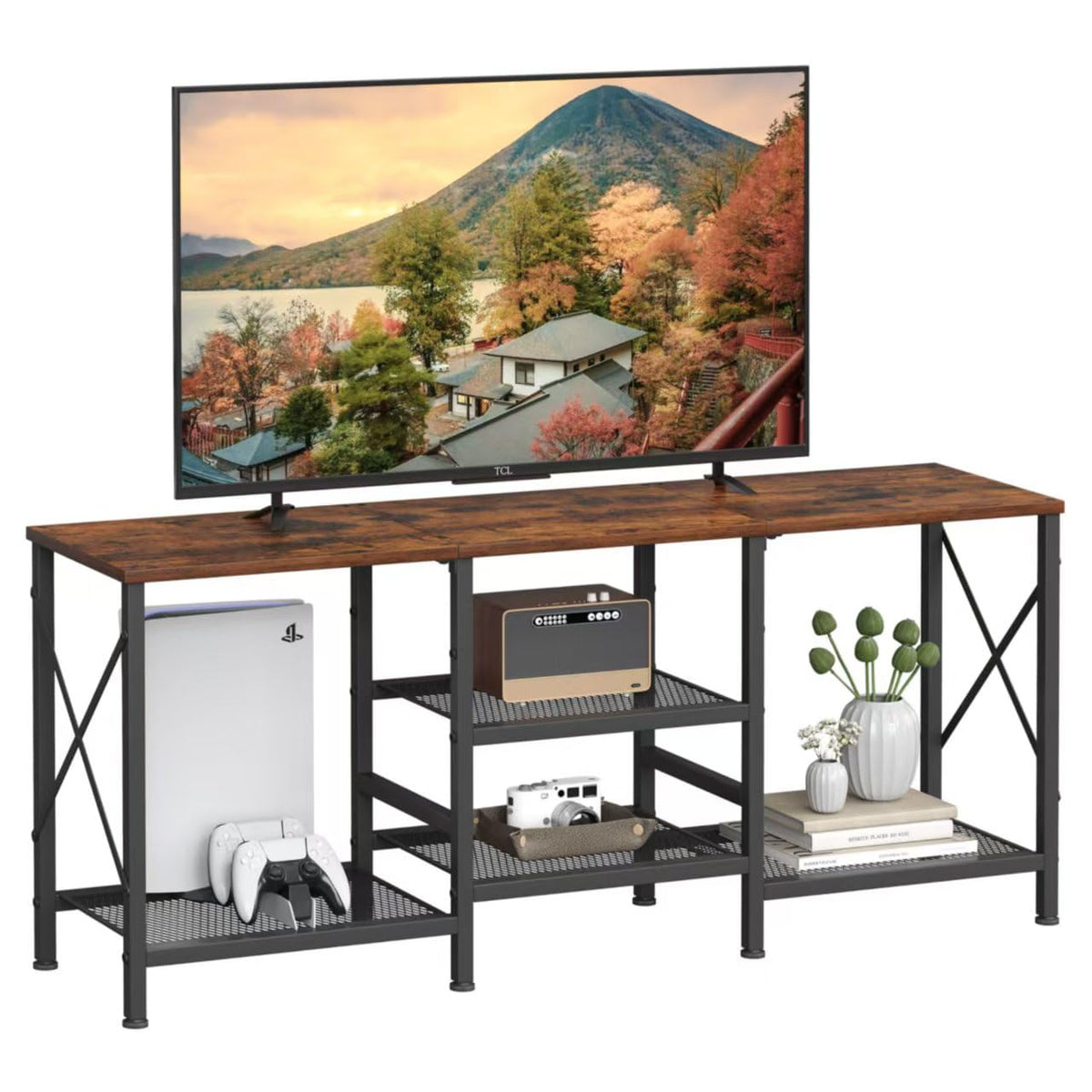 JARHETUN TV Stand on top view for 55-inch TVs with clean, accessible surface.