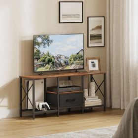 JARHETUN TV Stand features a sturdy metal frame for lasting support.