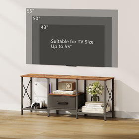 JARHETUN TV Stand rustic brown finish adds warm ambiance.