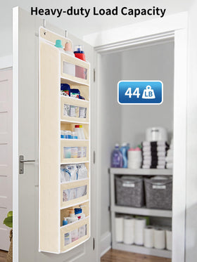 Easy 30-second installation with door hooks compatible with thicker doors.