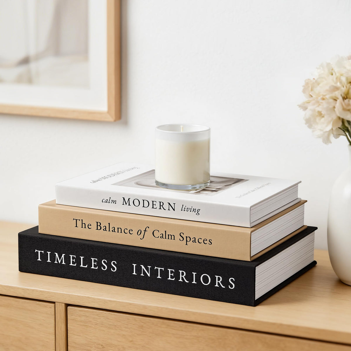 JARLINK beautiful decorative books with textured faux linen for chic coffee table styling
