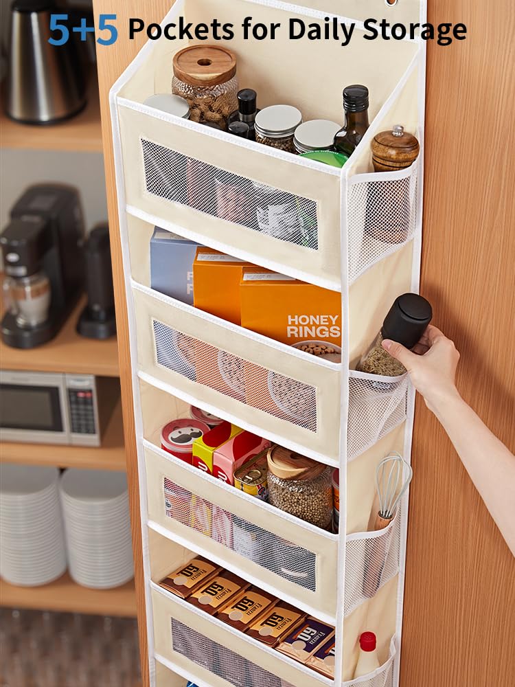 JARLINK beige door organizer supports up to 44 lb for versatile storage.